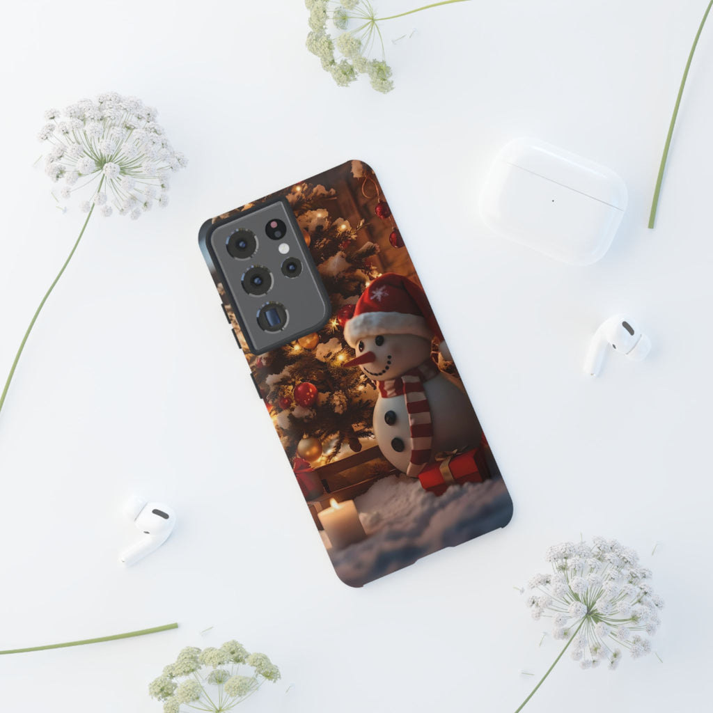 Festive Snowman Christmas Tree, Holiday Phone Case