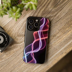 Neon Light Wave Abstract Glow, Phone Case
