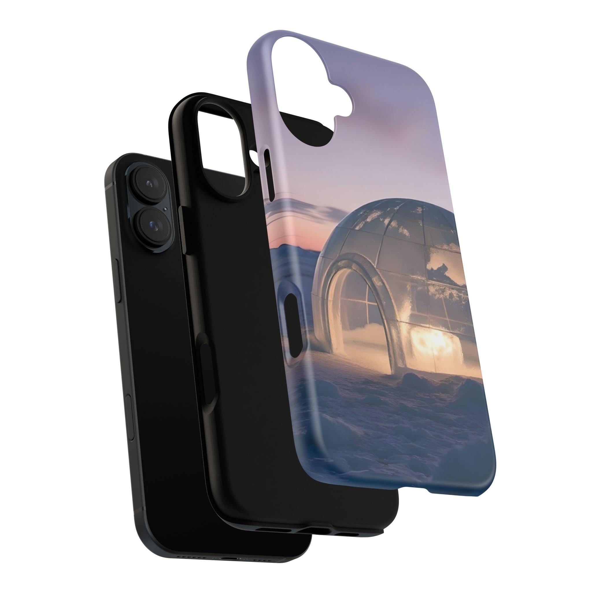 Arctic Igloo Twilight Snow Landscape, Phone Case
