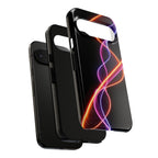 Coque de téléphone vibrante avec motif lumineux abstrait, coque artistique, accessoire technologique moderne, cadeau pour les passionnés de technologie, coque de téléphone personnalisée