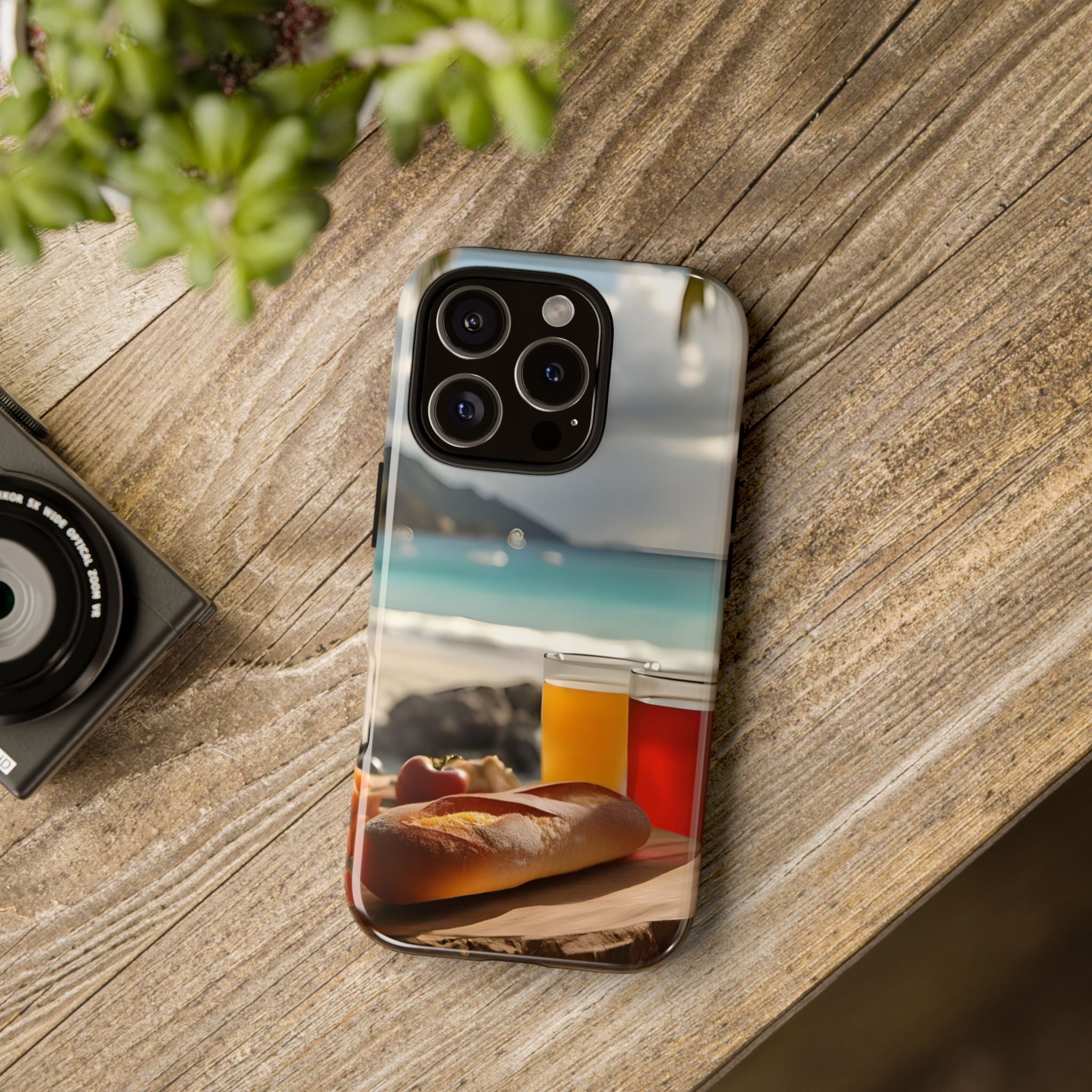 Tropical Beach Picnic View, Phone Case