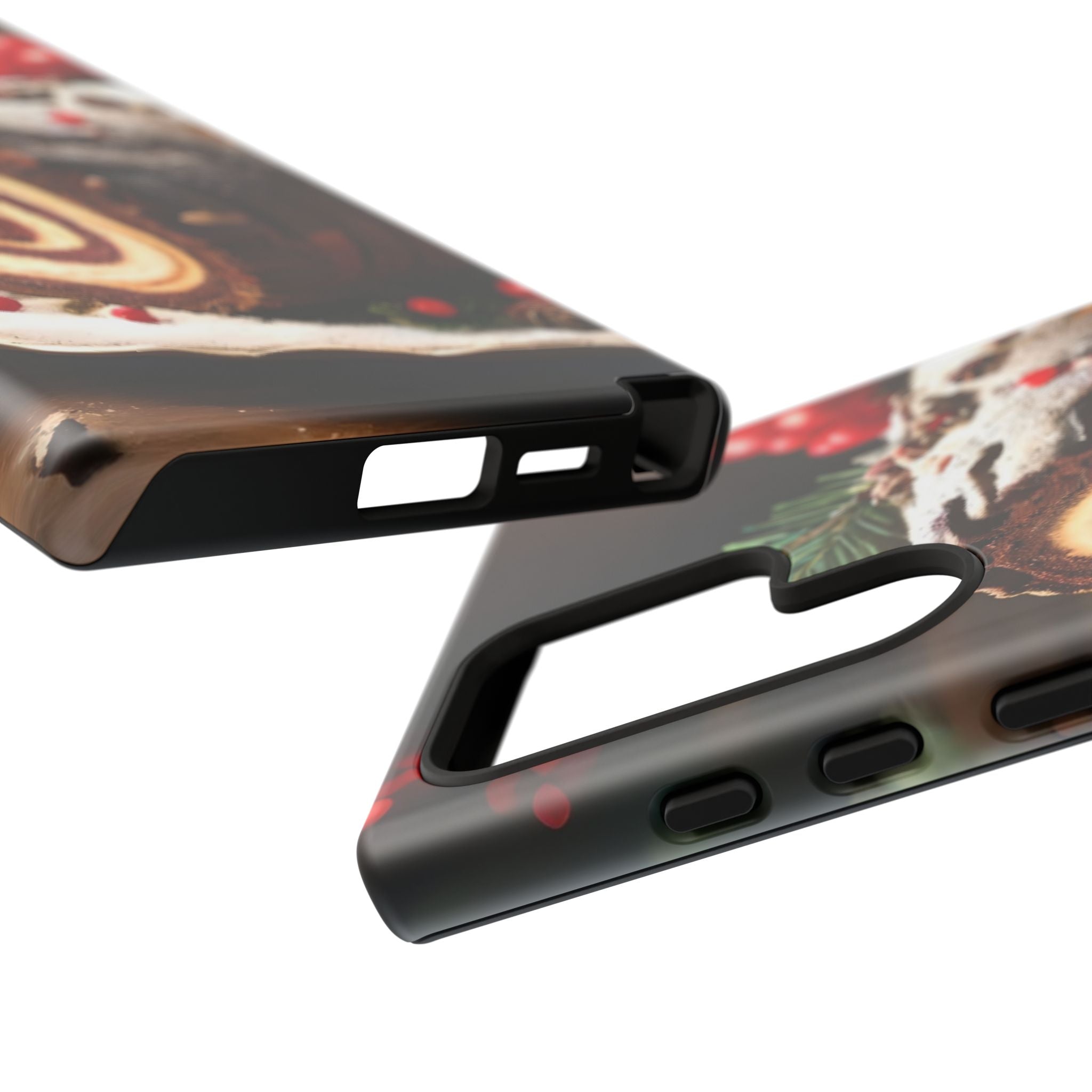 Festive Phone Case with Yule Log Design
