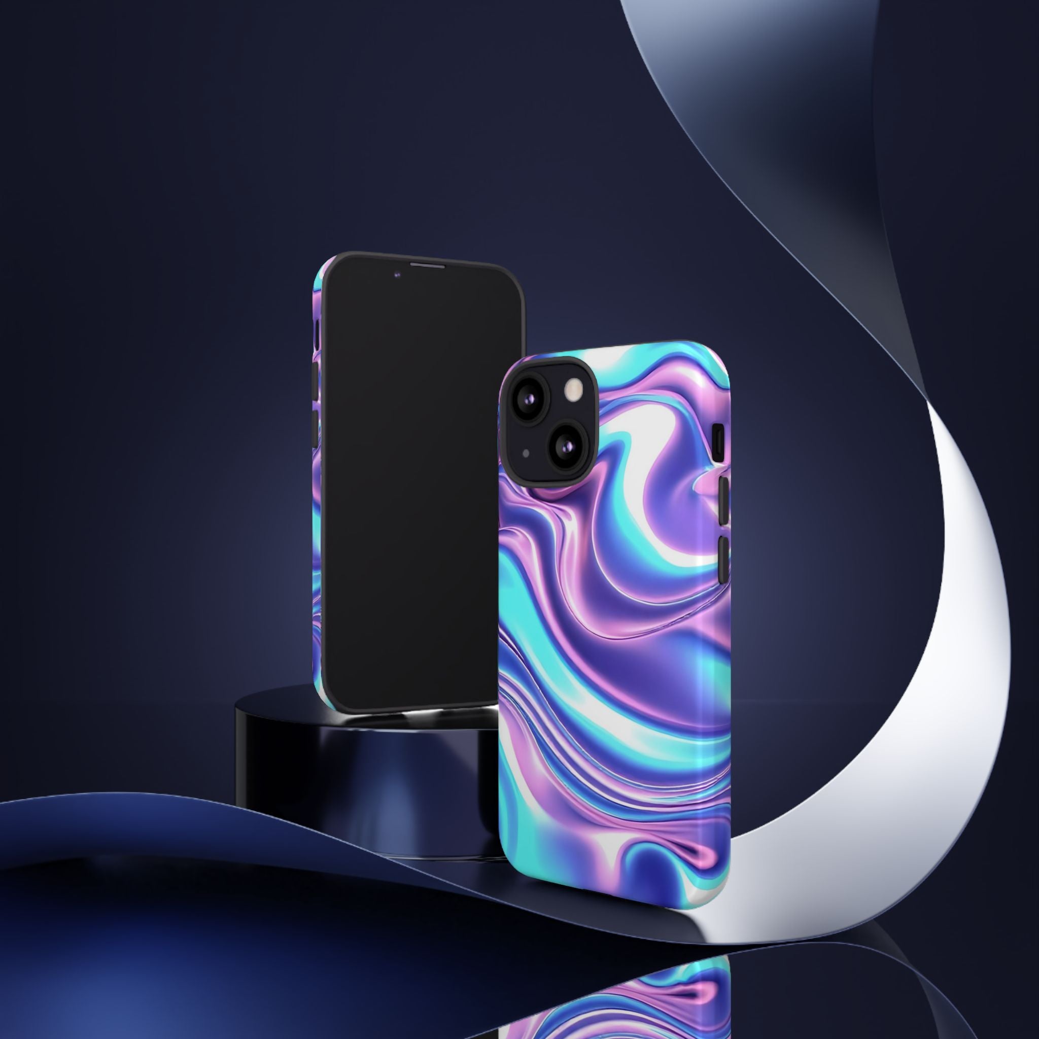Colorful Phone Case, Tough Case, Swirl Design Phone Cover, Vibrant Phone Accessory, Gift for Her, Trendy Mobile Protection