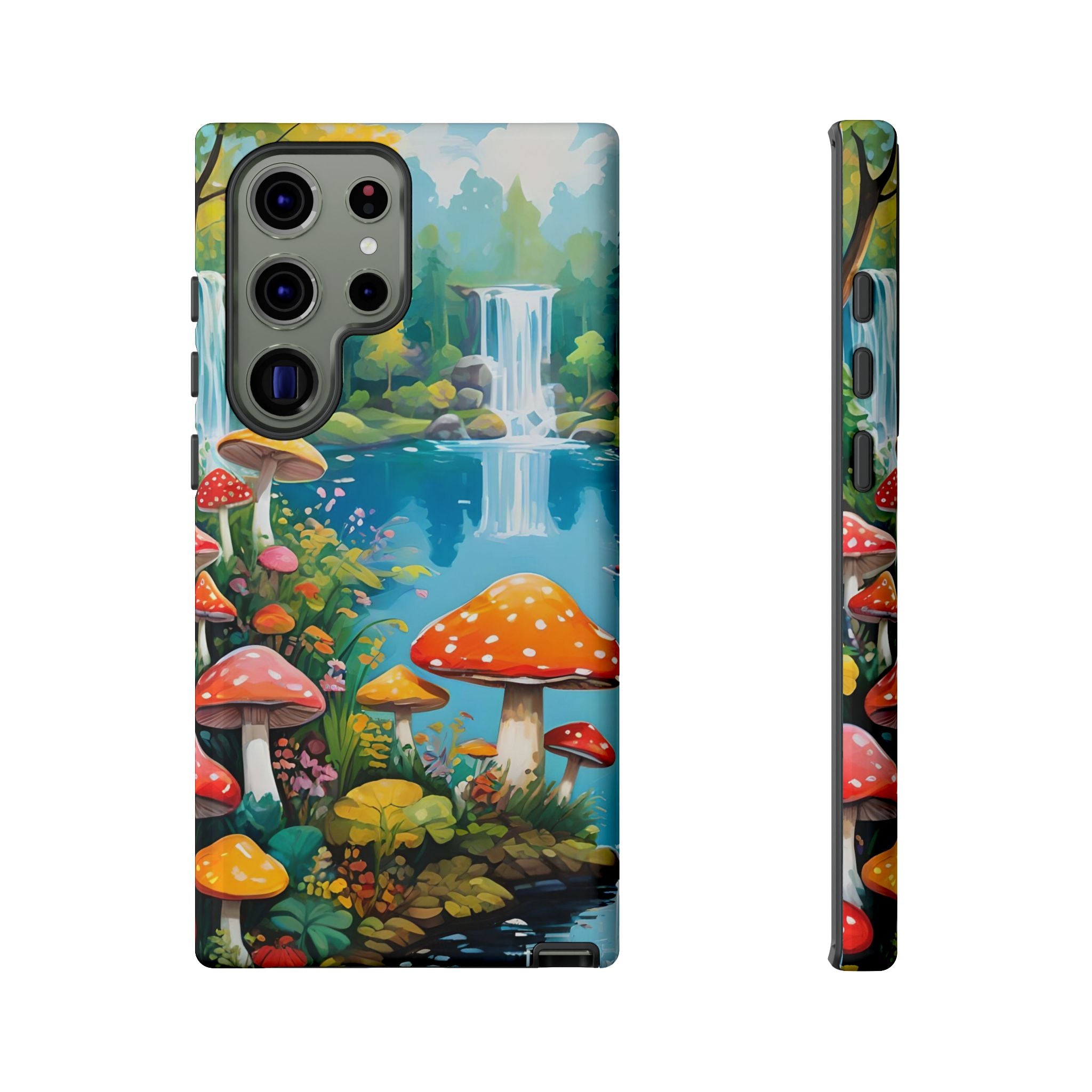 Mushroom Phone Case with Vibrant Nature Scene