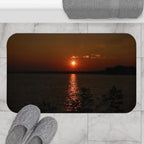 Serene Sunset Over Lake, Bathroom Mat