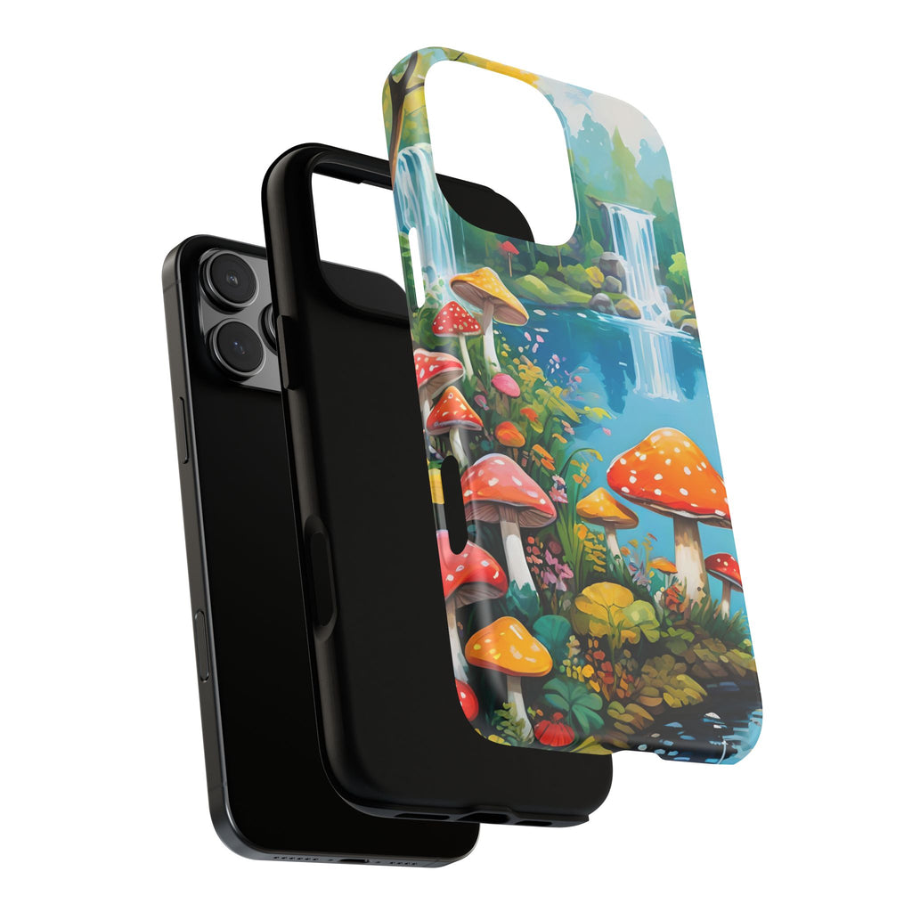 Mushroom Phone Case with Vibrant Nature Scene