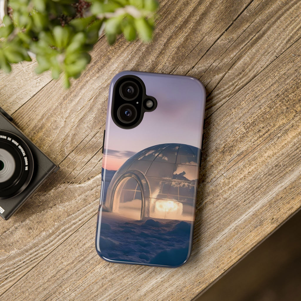 Arctic Igloo Twilight Snow Landscape, Phone Case