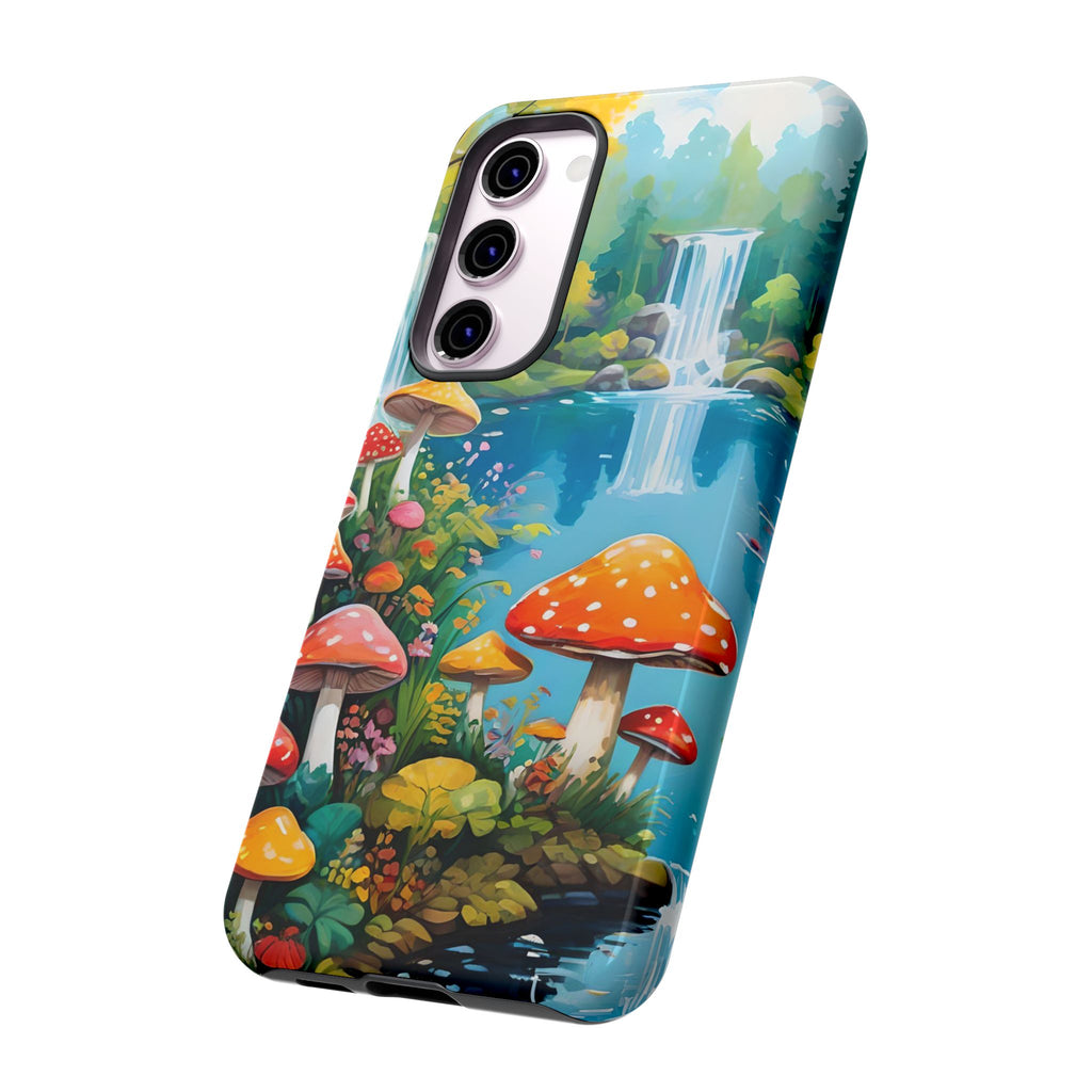 Mushroom Phone Case with Vibrant Nature Scene