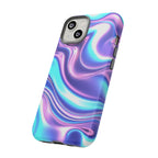 Coque de téléphone colorée, résistante, motif tourbillonnant, accessoire de téléphone dynamique, cadeau pour elle, protection mobile tendance