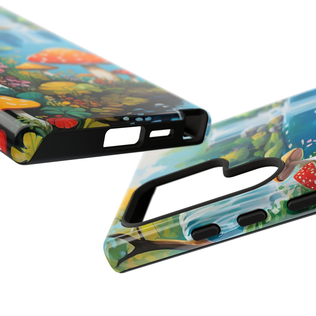 Mushroom Phone Case with Vibrant Nature Scene