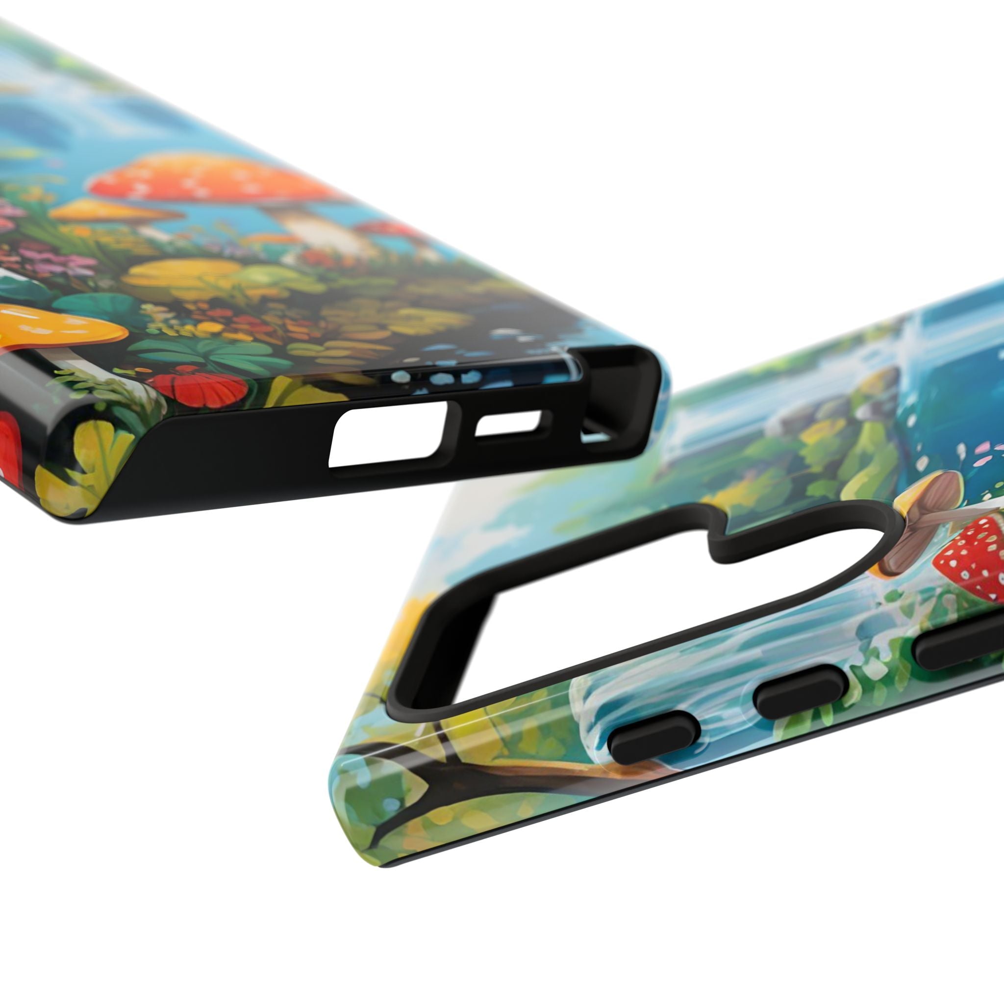 Mushroom Phone Case with Vibrant Nature Scene
