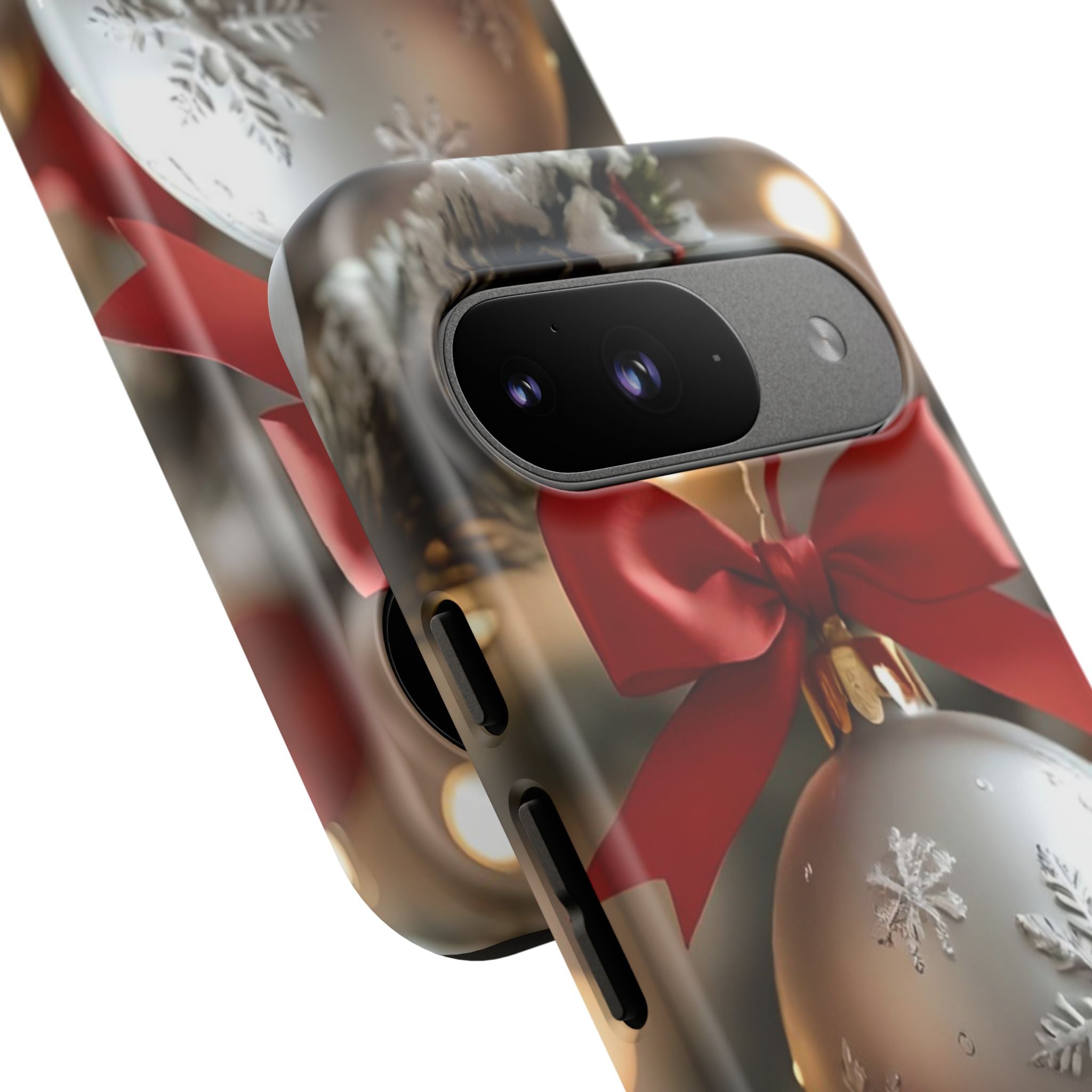 Christmas Phone Case with Seasonal Ornament Design