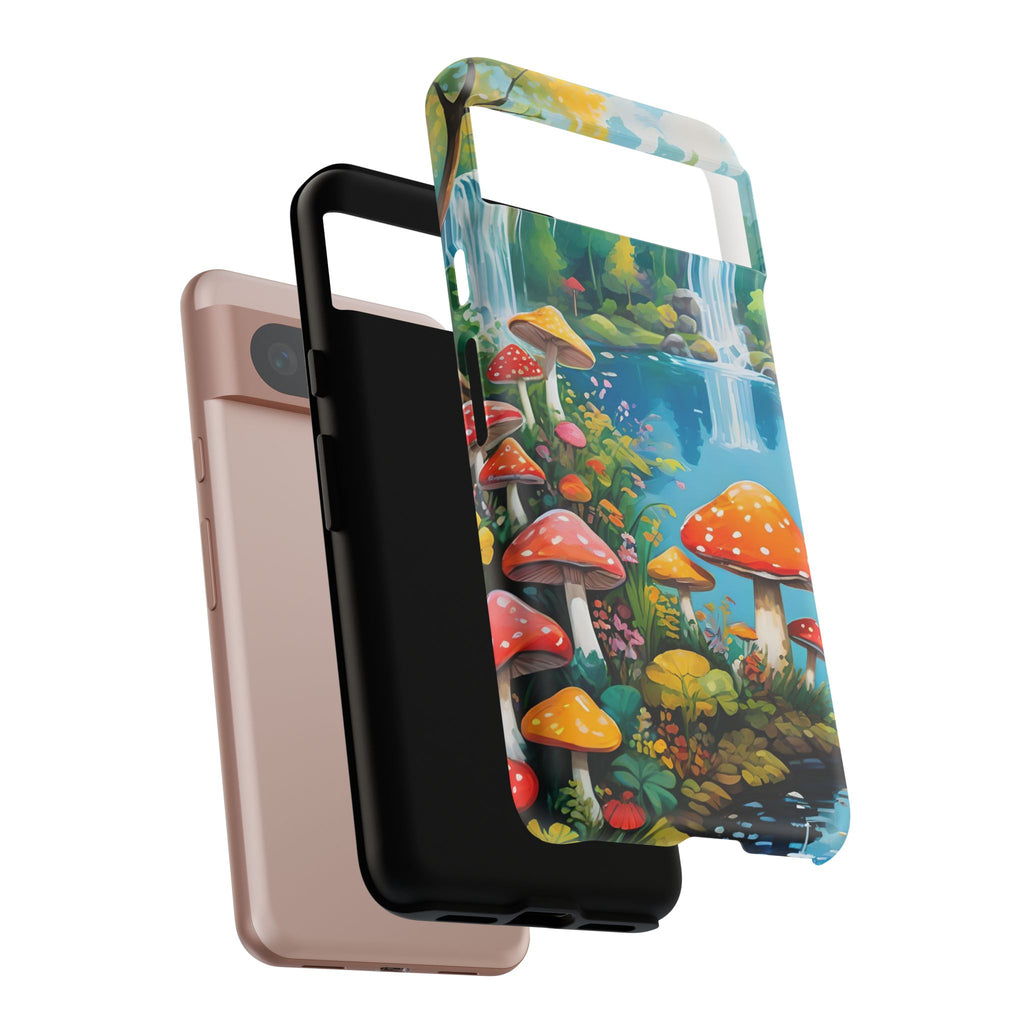 Mushroom Phone Case with Vibrant Nature Scene