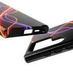 Coque de téléphone vibrante avec motif lumineux abstrait, coque artistique, accessoire technologique moderne, cadeau pour les passionnés de technologie, coque de téléphone personnalisée