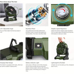 Portable Rechargeable Camping Fan - 7800mAh Battery, Cordless, USB Operated, Wireless, Hanging Hook-4