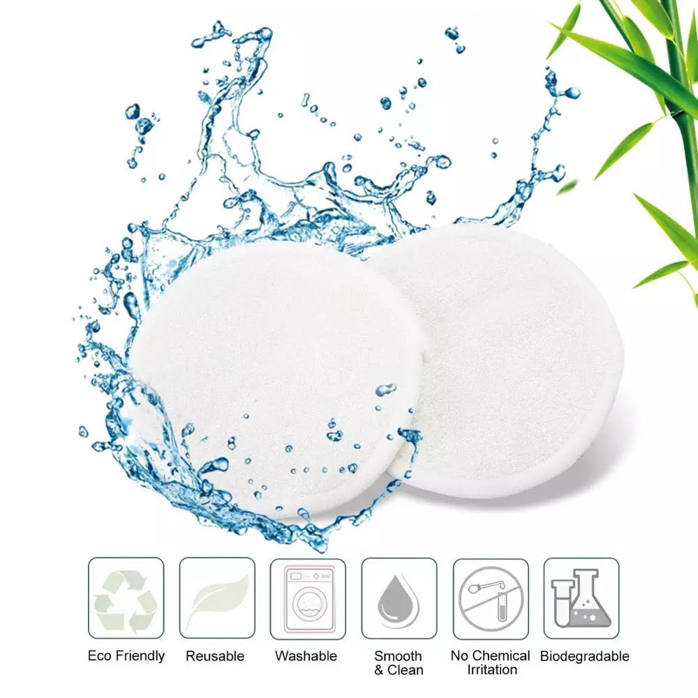 10 Reusable Organic Bamboo Cotton Facial Pads - Zero Waste Plastic
