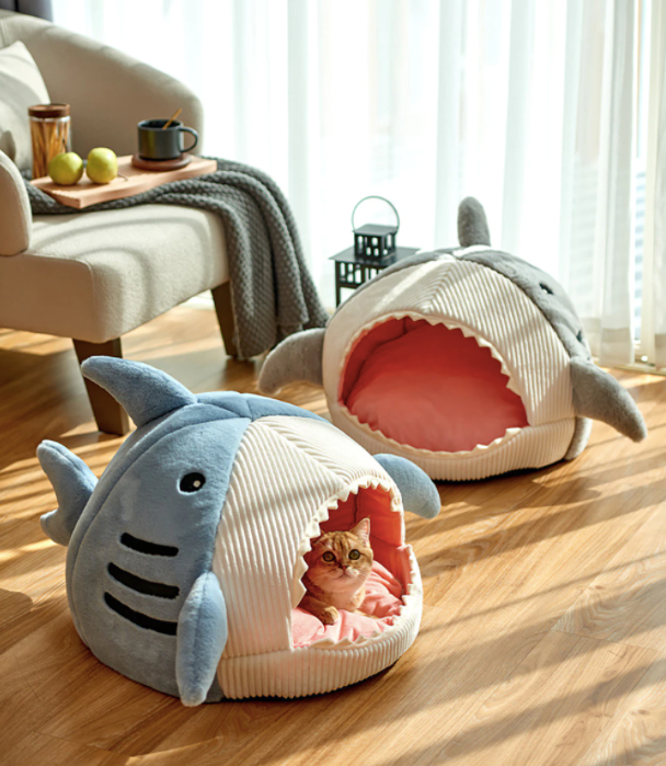 Shark Shape Cat Dog Bed House