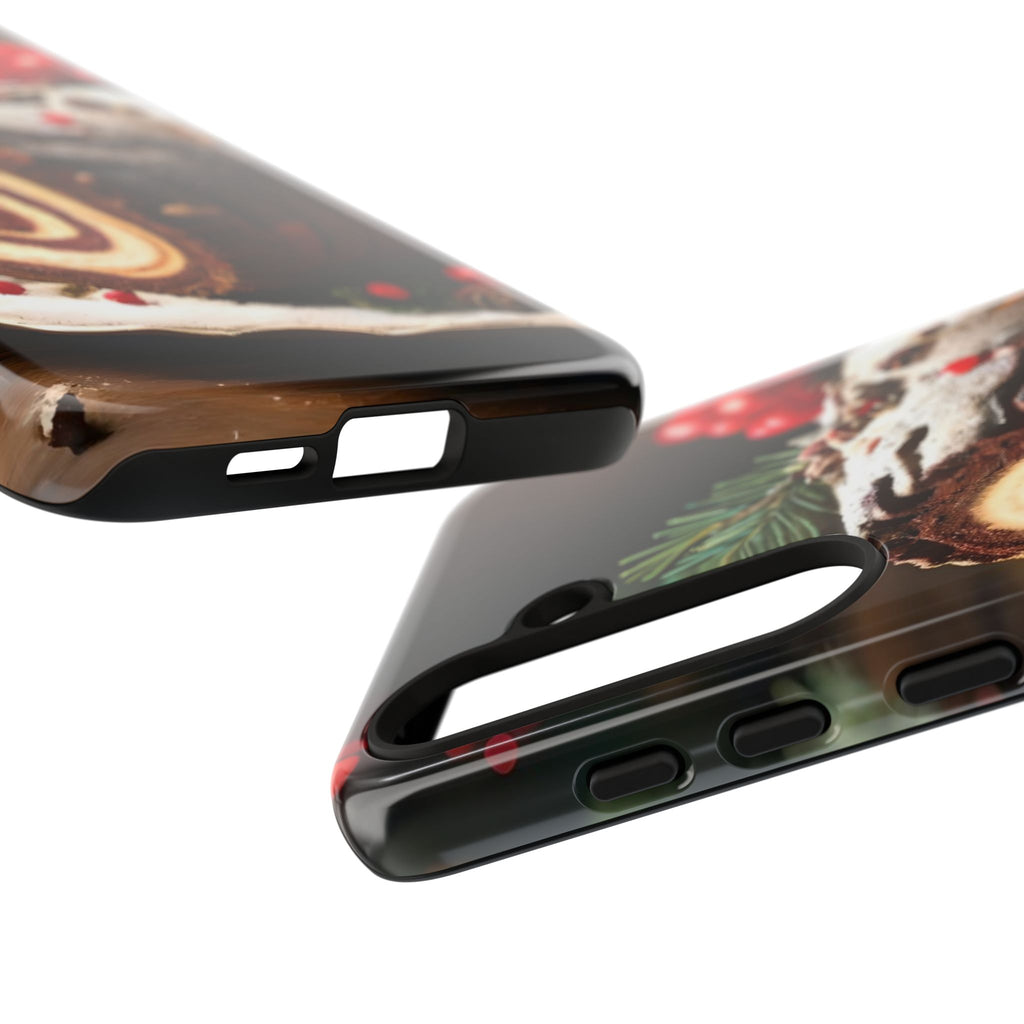 Festive Phone Case with Yule Log Design