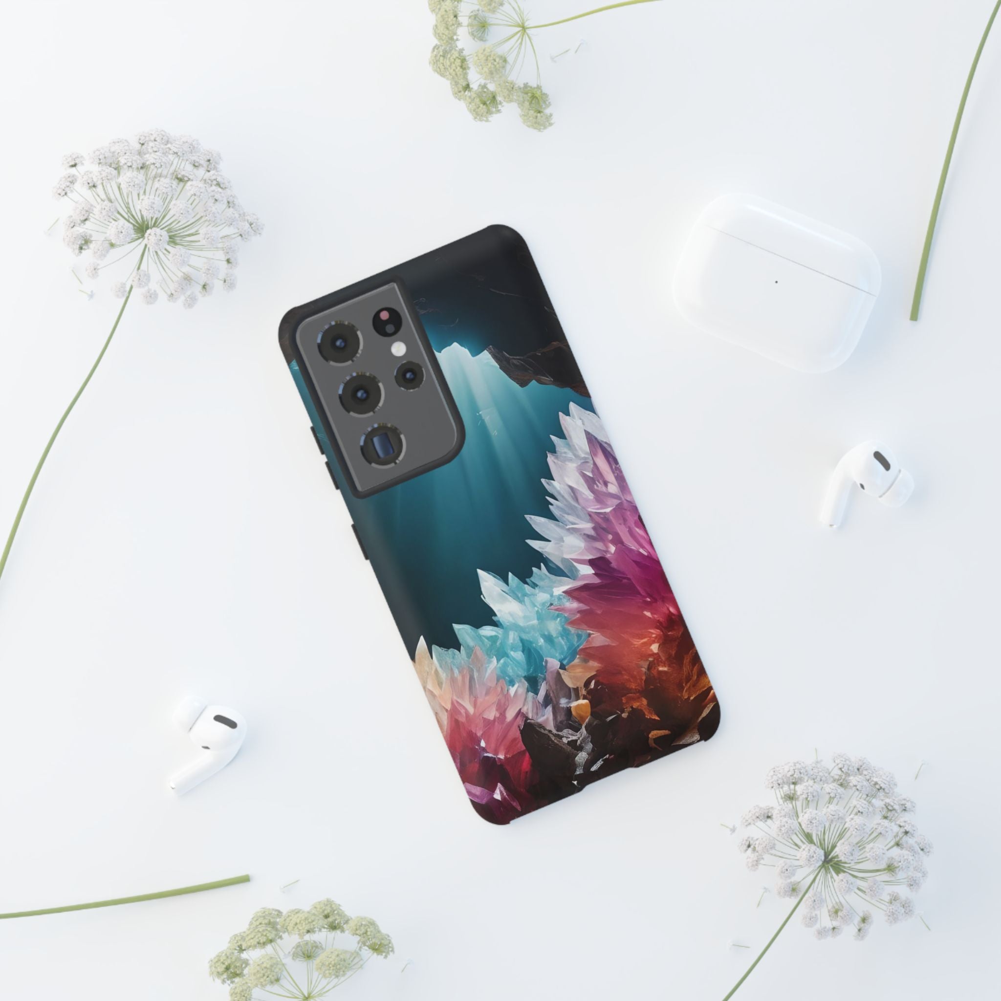 Colorful Crystal Cave Light Beam, Phone Case