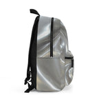 Silver Metallic Fluid Texture Design, Backpack