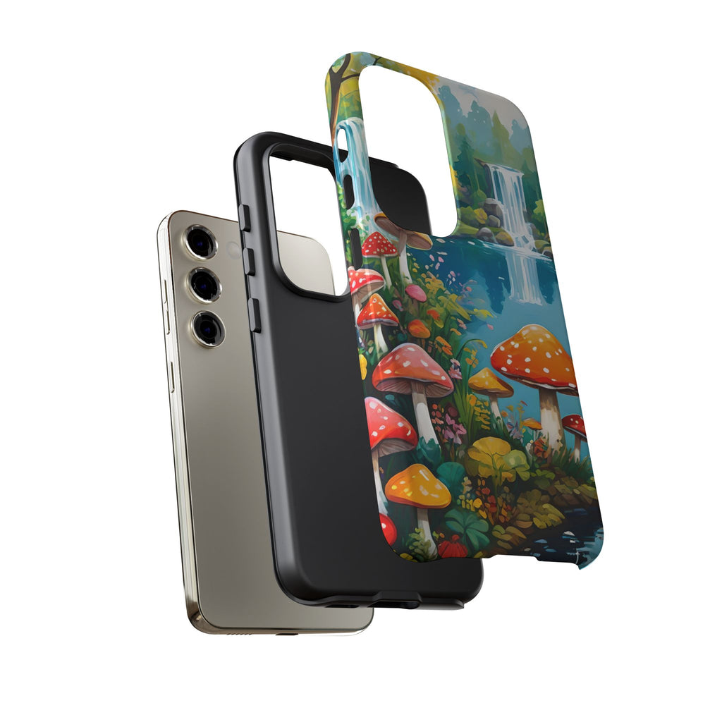 Mushroom Phone Case with Vibrant Nature Scene