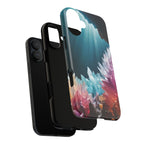 Faisceau lumineux coloré de la grotte de cristal, étui de téléphone