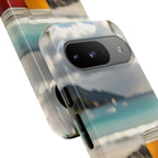 Vue d'un pique-nique sur une plage tropicale, étui pour téléphone