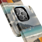 Vue d'un pique-nique sur une plage tropicale, étui pour téléphone