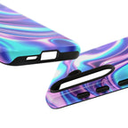 Coque de téléphone colorée, résistante, motif tourbillonnant, accessoire de téléphone dynamique, cadeau pour elle, protection mobile tendance