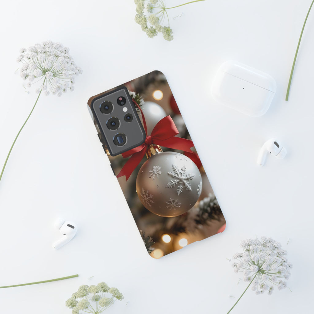 Christmas Phone Case with Seasonal Ornament Design