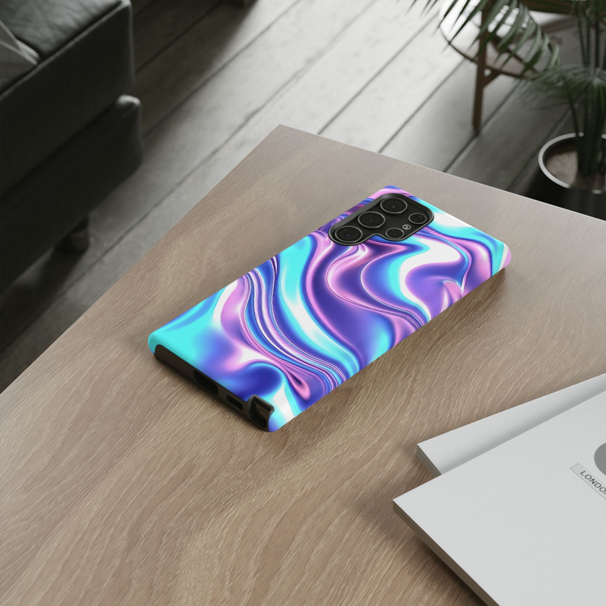 Colorful Phone Case, Tough Case, Swirl Design Phone Cover, Vibrant Phone Accessory, Gift for Her, Trendy Mobile Protection