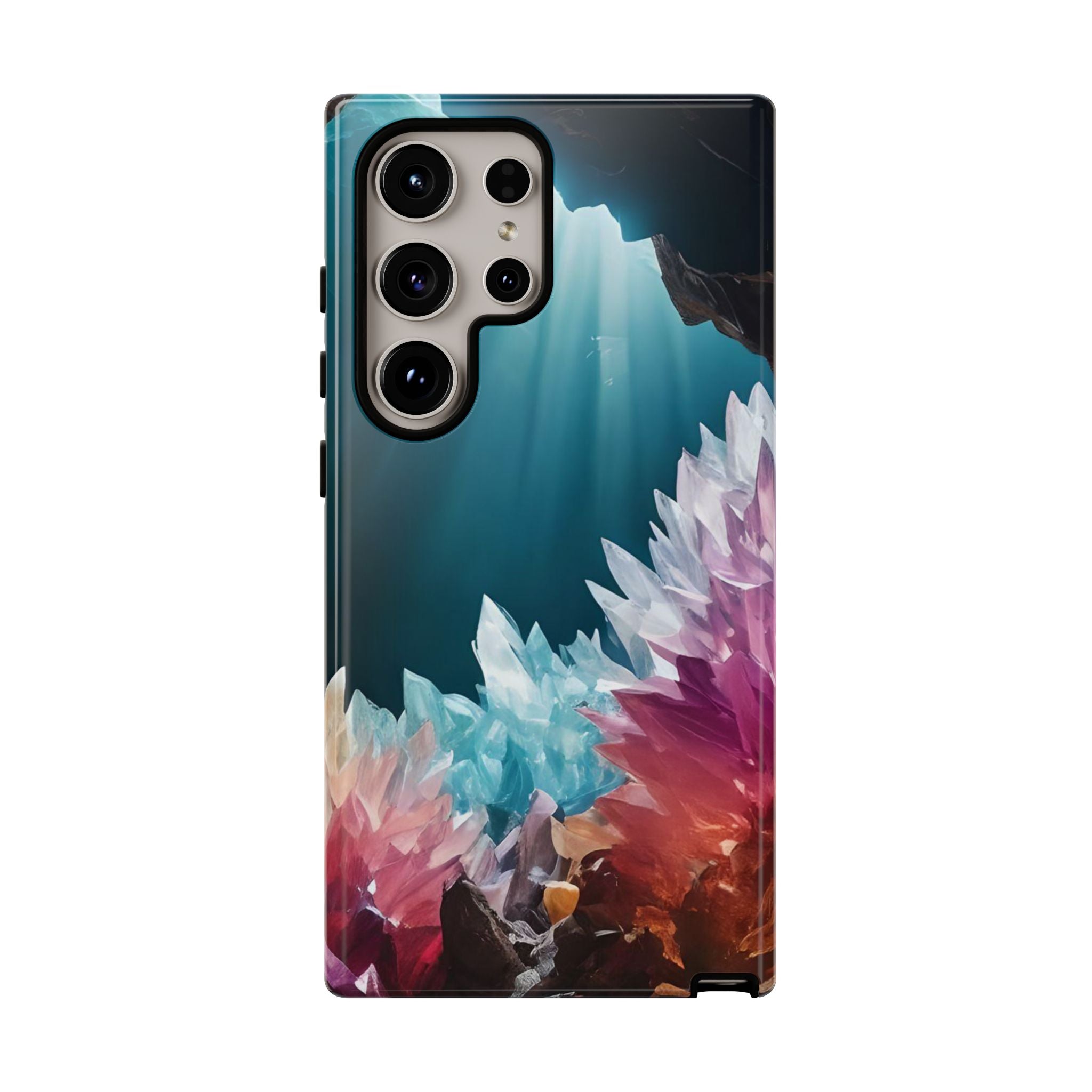Colorful Crystal Phone Case, Tough Phone Cover, Gemstone Case, Unique iPhone Cover, Vibrant Art Protector, Gift for Geology Lovers