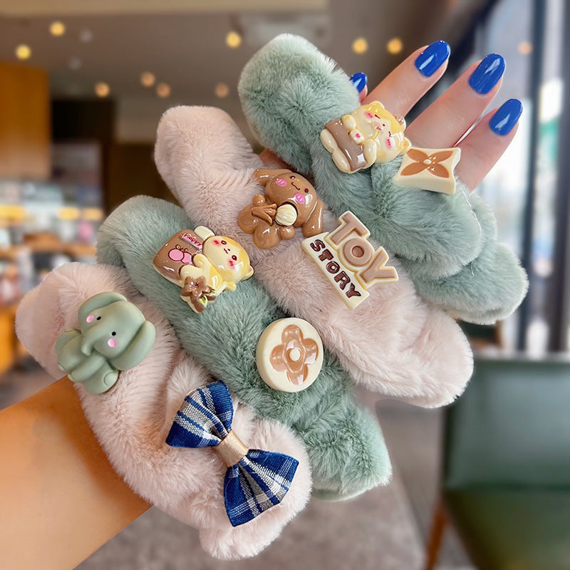 Cute Bear Furry Hair Tie