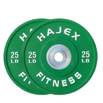 HAJEX Olympic Competition Steel Hub Bumper Plates Colored - 15, 25, 35, 45, 55 LB