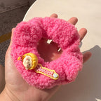 Pink Curly Plush Princess Hair Tie