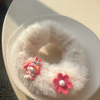 Cute Princess Pink Plush Hair Tie