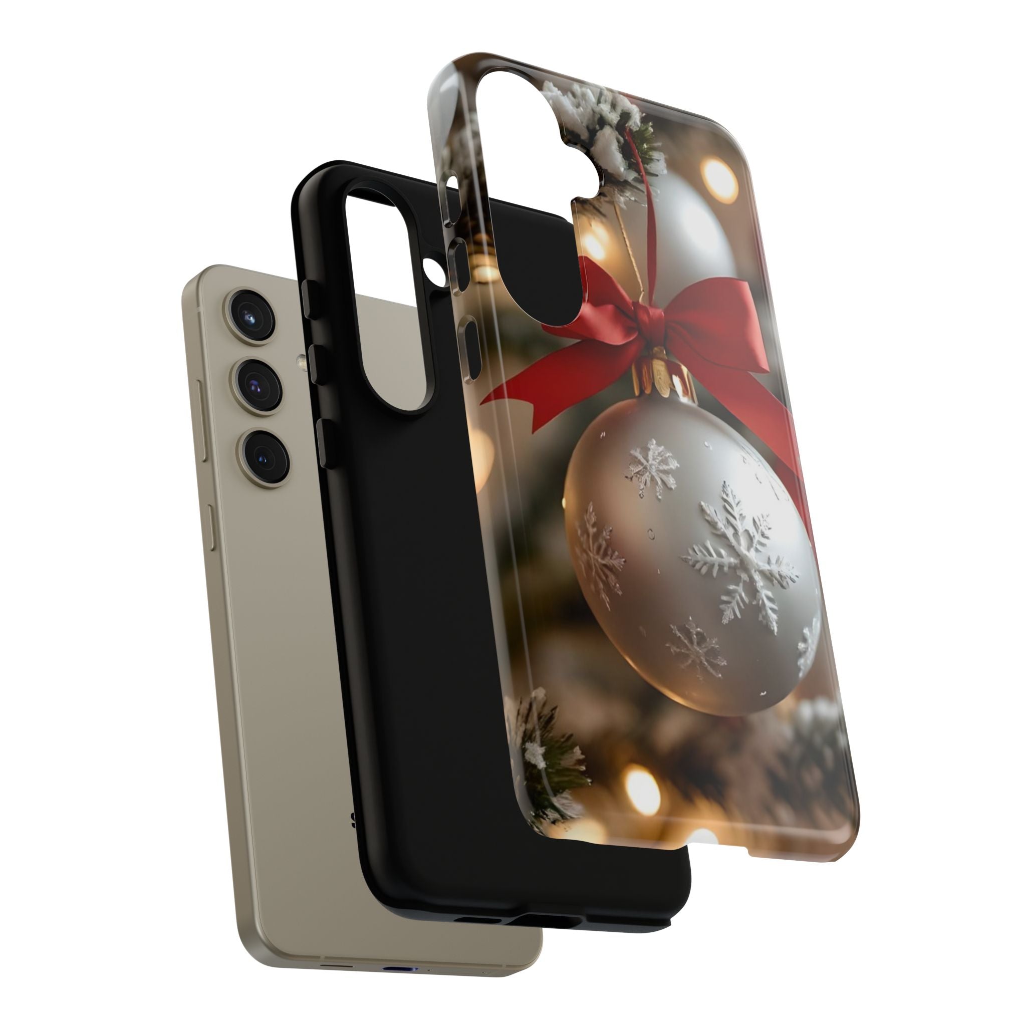 Christmas Phone Case with Seasonal Ornament Design