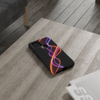 Coque de téléphone vibrante avec motif lumineux abstrait, coque artistique, accessoire technologique moderne, cadeau pour les passionnés de technologie, coque de téléphone personnalisée