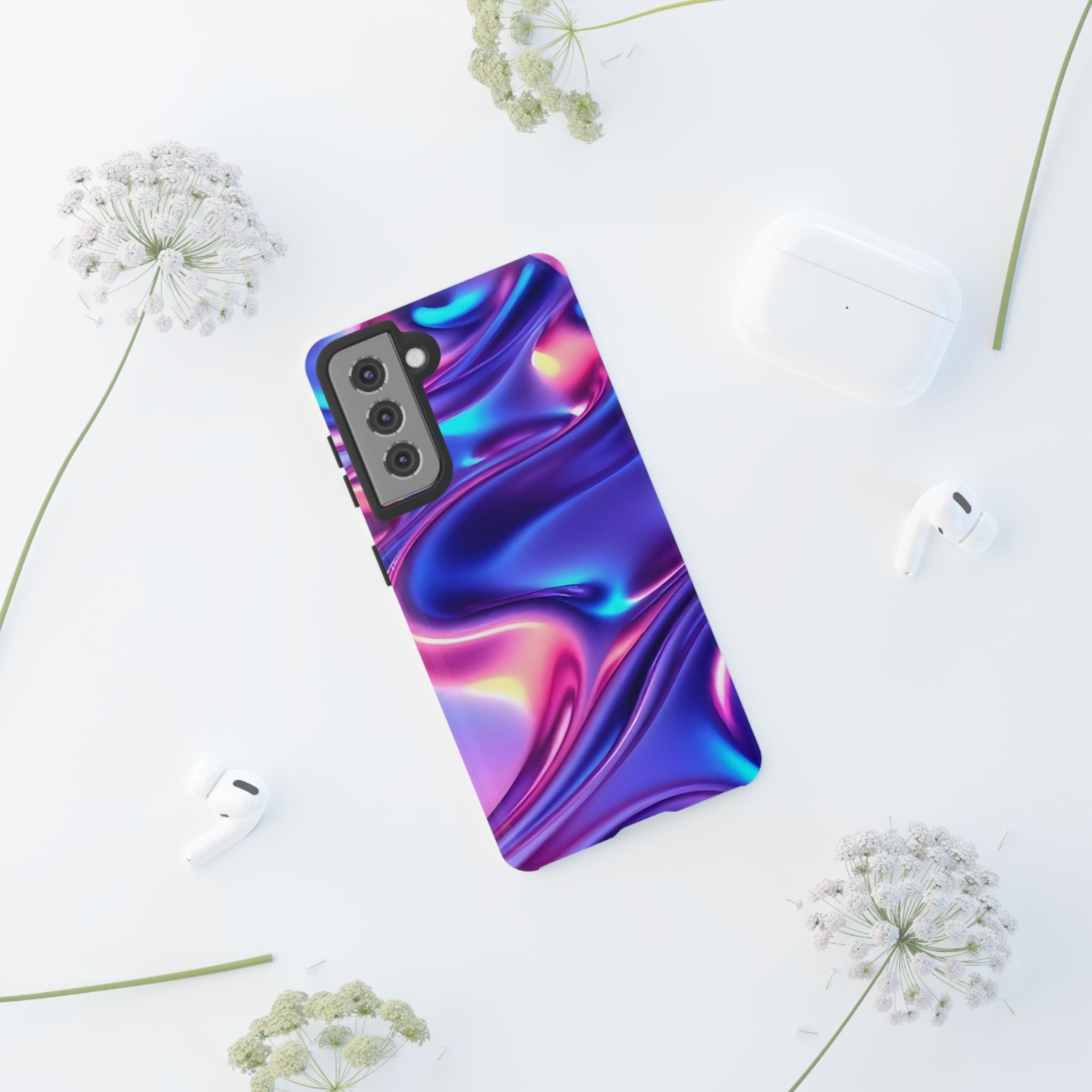 Vibrant Phone Case with Colorful Wave Design, Tough Phone Cover, Stylish Smartphone Case, Unique Gift for Her, Phone Accessories