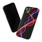 Coque de téléphone vibrante avec motif lumineux abstrait, coque artistique, accessoire technologique moderne, cadeau pour les passionnés de technologie, coque de téléphone personnalisée