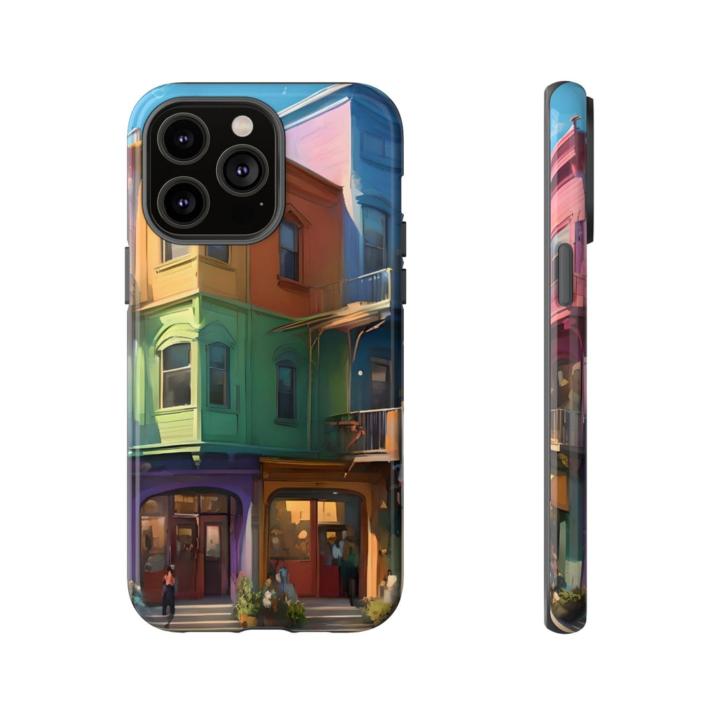 Impression d'art urbain coloré, étui pour téléphone