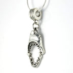 Shark Tooth Necklace | Shark Necklace on a 22 inch Stainless Steel Chain a Shark Jaw Charm on a Shark Tooth Necklace for Men and Women with Moveable Jaw Shark Charm with Shark Teeth for Biting Action-4