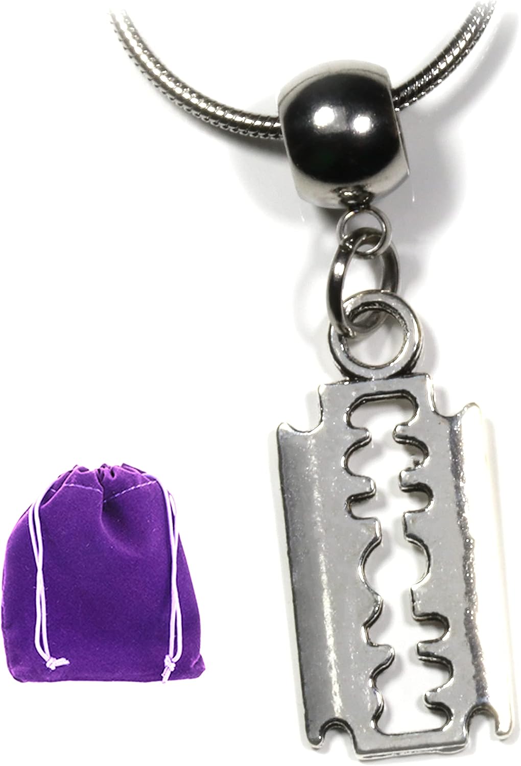 Razor Blade Necklace for Men and Women - A Great Punk Rock Necklace for Men or Punk Necklaces for Women or an Emo Necklace for Men and Emo Accessories Men and Women will Love a Barber Necklace for Men-0