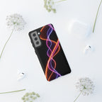 Coque de téléphone vibrante avec motif lumineux abstrait, coque artistique, accessoire technologique moderne, cadeau pour les passionnés de technologie, coque de téléphone personnalisée