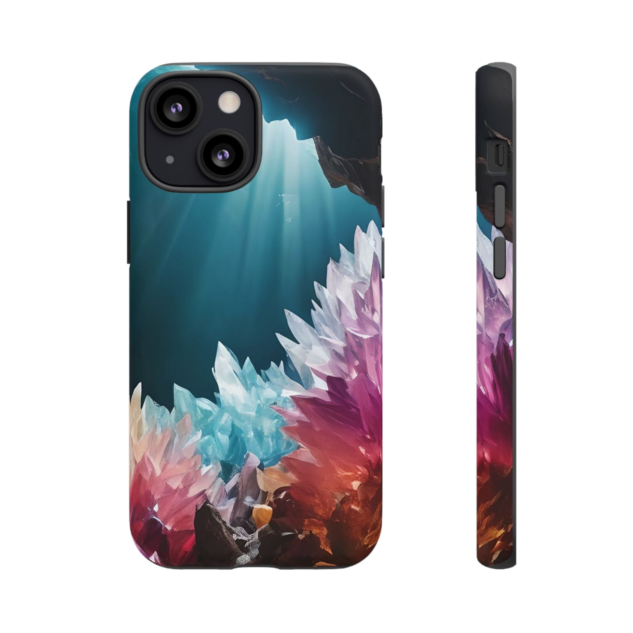 Colorful Crystal Phone Case, Tough Phone Cover, Gemstone Case, Unique iPhone Cover, Vibrant Art Protector, Gift for Geology Lovers