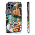Scène de petit-déjeuner à Venise, étui de téléphone