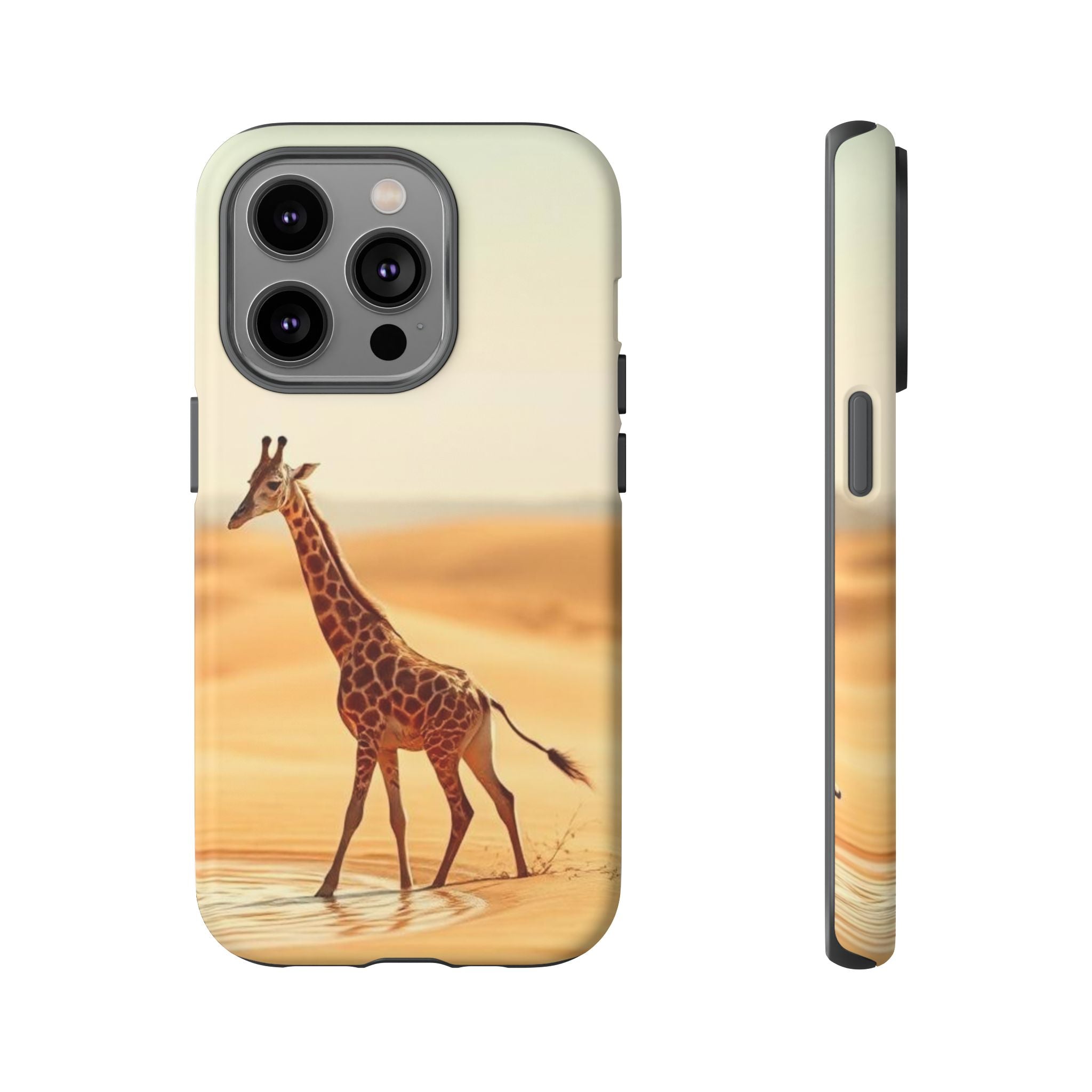 Giraffe Desert Scene, Phone Case