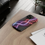 Neon Light Wave Abstract Glow, Phone Case