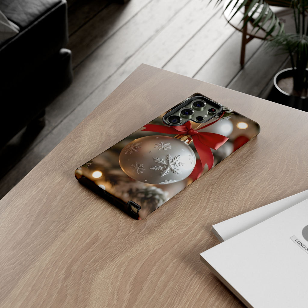 Christmas Phone Case with Seasonal Ornament Design