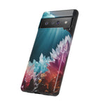 Faisceau lumineux coloré de la grotte de cristal, étui de téléphone